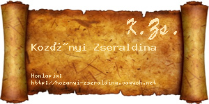 Kozányi Zseraldina névjegykártya