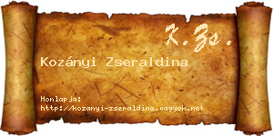 Kozányi Zseraldina névjegykártya