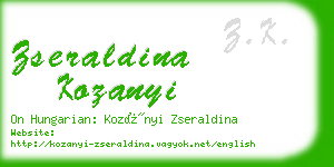 zseraldina kozanyi business card